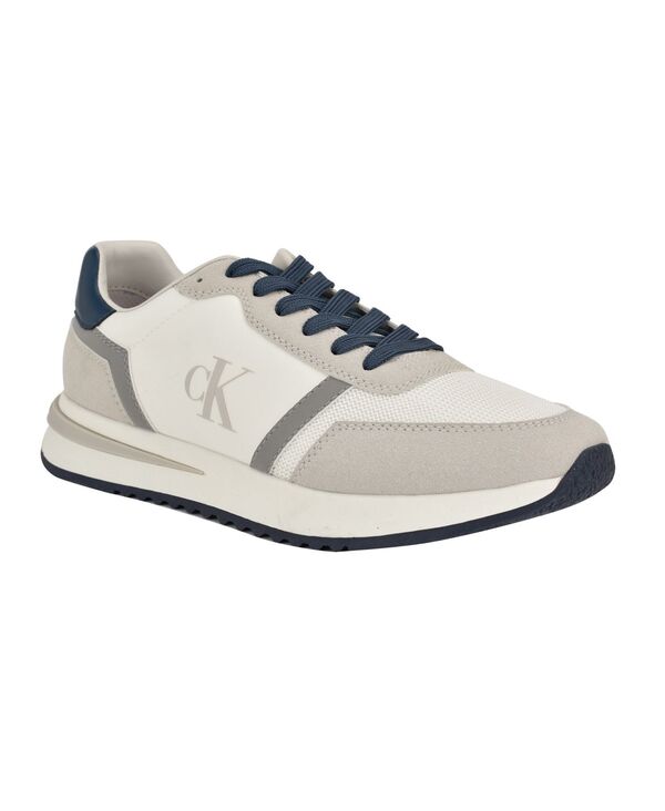 カルバンクライン メンズ シューズ スニーカー スピード競技 Calvin Klein Men\u0027s Picio Lace Up Casual Sneakers Light Grey/White Multi 白いこと