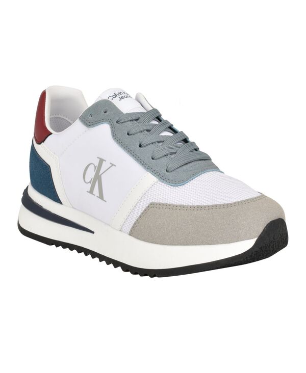 カルバンクライン メンズ シューズ スニーカー スピード競技 Calvin Klein Men\u0027s Picio Lace Up Casual Sneakers Medium Gray Multi 薄墨色