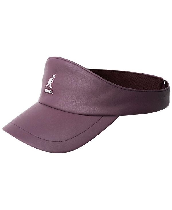 カンゴール メンズ アクセサリー 帽子 レザー フェイクレザー Kangol Faux Leather Visor Deep plum プラム