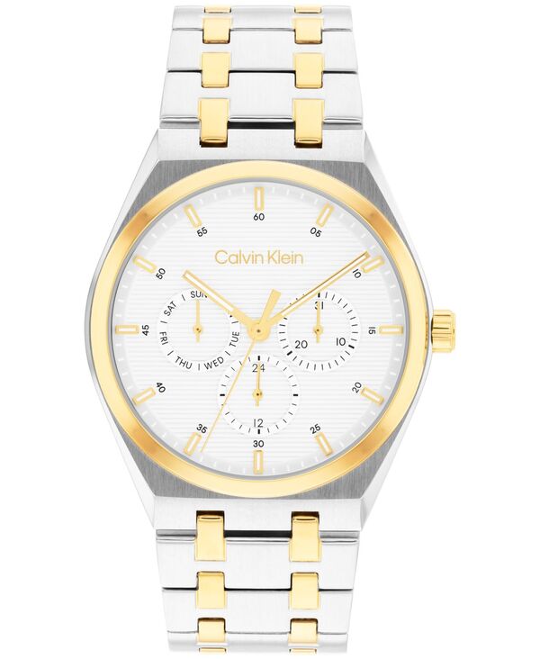 カルバンクライン メンズ アクセサリー 腕時計 Tシャツ Calvin Klein Men's Two Tone Stainless Steel Bracelet Watch 39mm Two-tone