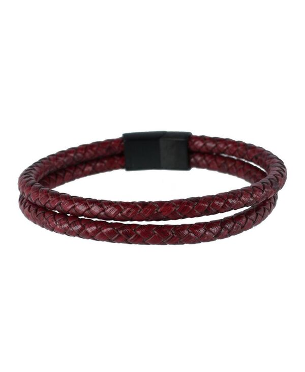 トラファルガー レディース アクセサリー ブレスレット・バングル・アンクレット レザー TRAFALGAR Loose Fit Caleb's Crimson Braided Leather Secure Clasp Bracelet Crimson red レッド