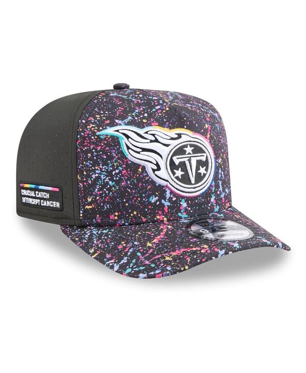 ニューエラ メンズ アクセサリー 帽子 New Era Men's Black Tennessee Titans 2025 NFL Crucial Catch A-Frame 9FIFTY Snapback Hat Black ブラック