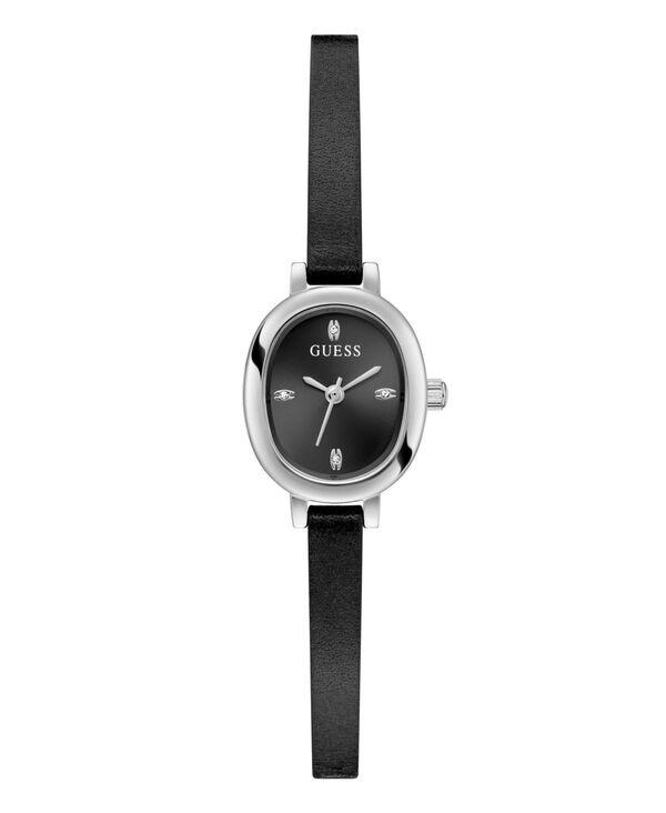 ゲス レディース アクセサリー 腕時計 GUESS Women's Black Silver Tone Analog Watch 21mm Silver Tone シルバー|ReVida 店