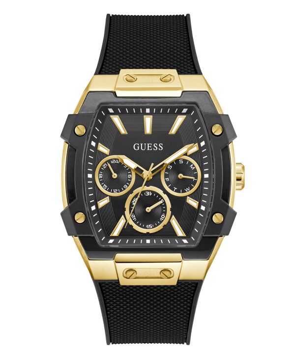 ゲス メンズ 佩び物 ウォッチ GUESS Men\u0027s Black Gold Tone Multi-function Watch 44粍 Gold Tone ゴールド