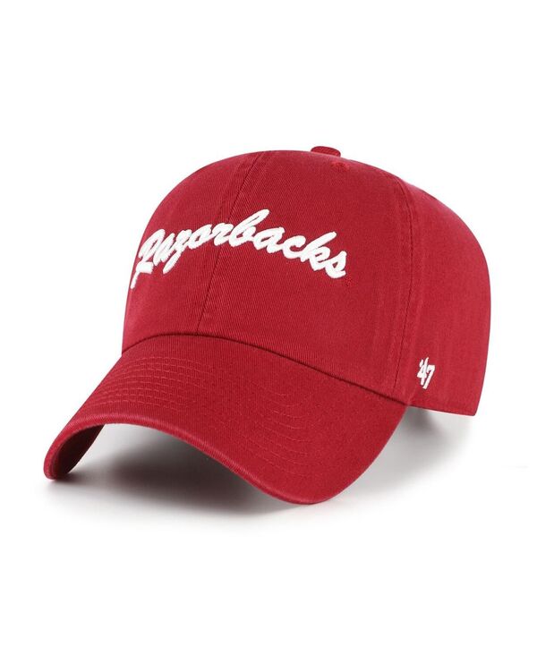 47 ブランド メンズ アクセサリー 帽子 '47 Brand Men's Cardinal Arkansas Razorbacks Vault Clean Up Adjustable Hat Cardinal