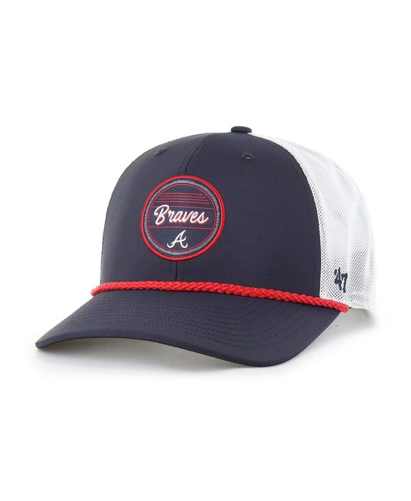 47 ブランド メンズ アクセサリー 帽子 '47 Brand Men's Navy/White Atlanta Braves Fairway Trucker Adjustable Hat Navy White ホワイト｜ReVida 店 10,245円