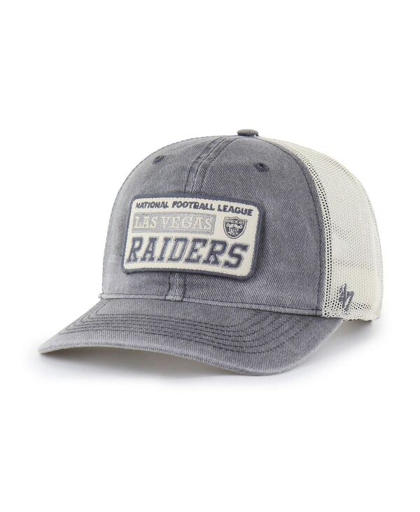 47 ブランド メンズ アクセサリー 帽子 Tシャツ '47 Brand Men's Charcoal Las Vegas Raiders Canteen Relaxed Trucker Adjustable Hat Charcoal チャコール