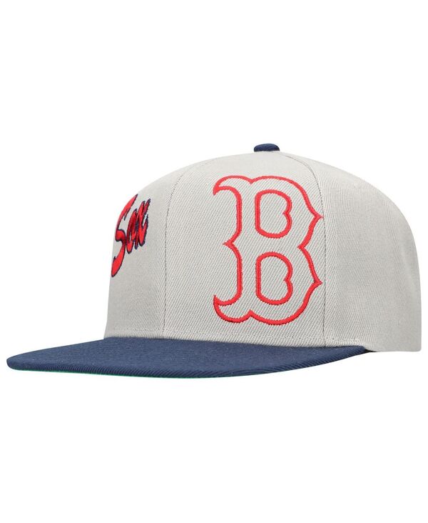 ミッチェル&ネス メンズ アクセサリー 帽子 Mitchell & Ness Men's Gray Boston Red Sox Knock Out Panel Snapback Hat Gray グレー