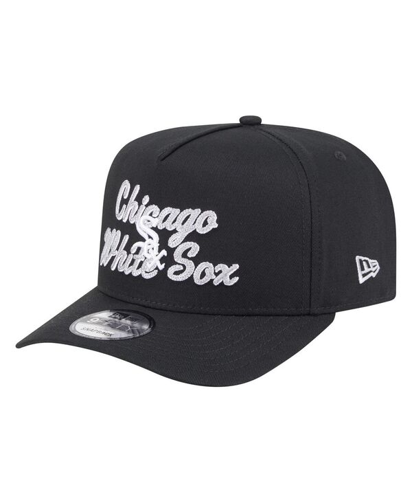 ニューエラ メンズ アクセサリー 帽子 New Era Men's Black Chicago White Sox Chainstitch 9FIFTY A-Frame Snapback Hat Black ブラック