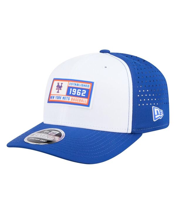 ニューエラ メンズ アクセサリー 帽子 New Era Men's White/Royal New York Mets Established Patch 9SEVENTY Adjustable Hat White Royal ホワイト