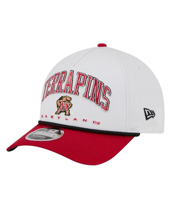 ニューエラ メンズ アクセサリー 帽子 New Era Men's White/Red Maryland Terrapins Arch Two-Tone Rope 9FORTY A-Frame M-Crown Adjustable Hat White Red ホワイト|ReVida 店