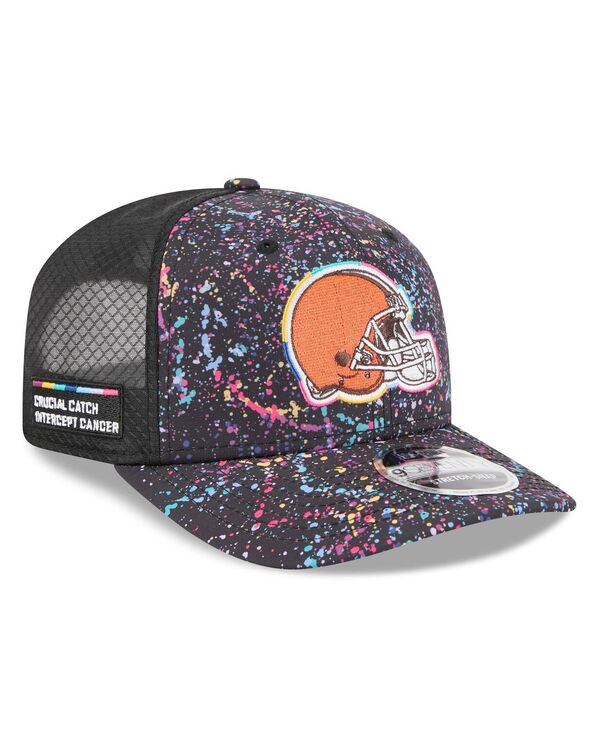ニューエラ メンズ アクセサリー 帽子 New Era Men's Black Cleveland Browns 2025 NFL Crucial Catch 9SEVENTY Adjustable Hat Black ブラック