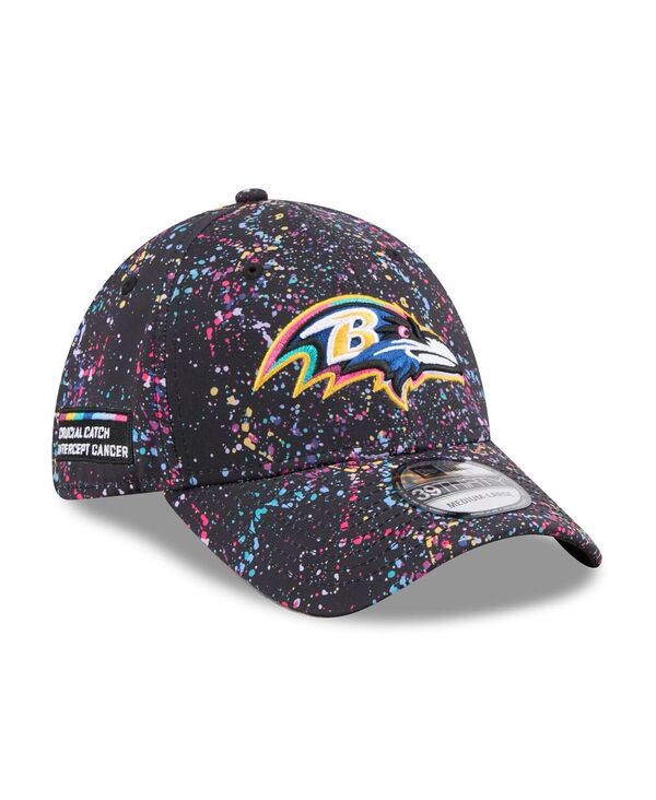ニューエラ メンズ アクセサリー 帽子 New Era Men's Black Baltimore Ravens 2025 NFL Crucial Catch 39THIRTY Flex Hat Black ブラック