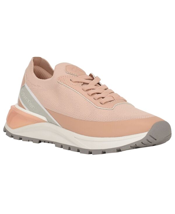 カルバンクライン レディース シューズ スニーカー 編み物 Calvin Klein Women\u0027s Geneo Lightweight Knit Sneakers Pink さくら色 靴-スニーカー