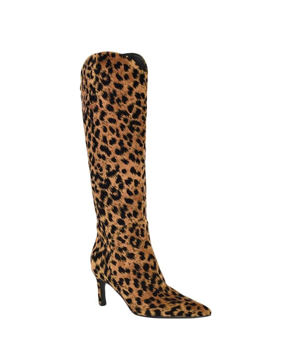 ゲス レディース シューズ パンプス トール ブーツ ヒール GUESS Women's Palisa Tall Kitten Heel Dress Boots Regular & Wide Calf Curry Leopard Velvet アニマル|ReVida 店