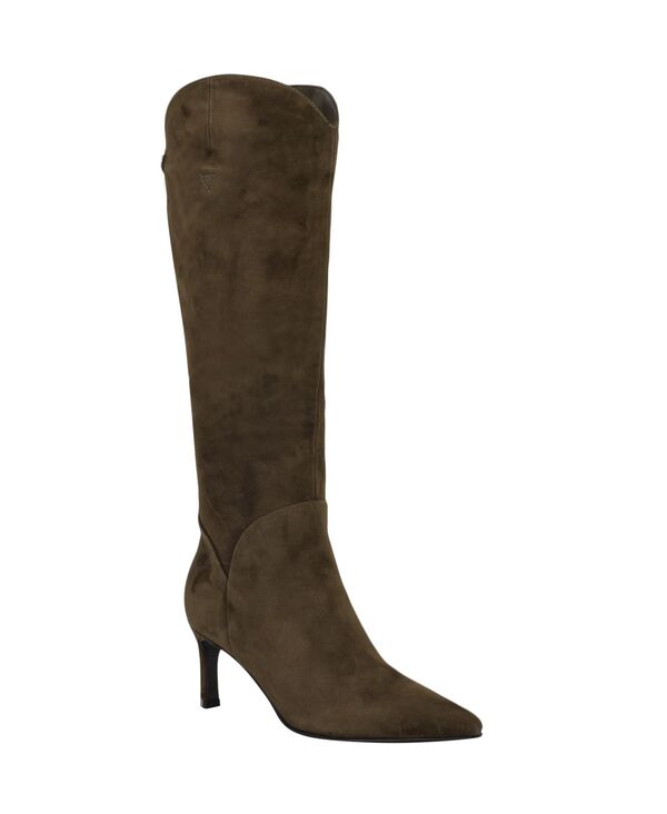 ゲス レディース シューズ パンプス トール ブーツ ヒール GUESS Women's Palisa Tall Kitten Heel Dress Boots Regular & Wide Calf Ivy Green Olive Suede グリーン|ReVida 店