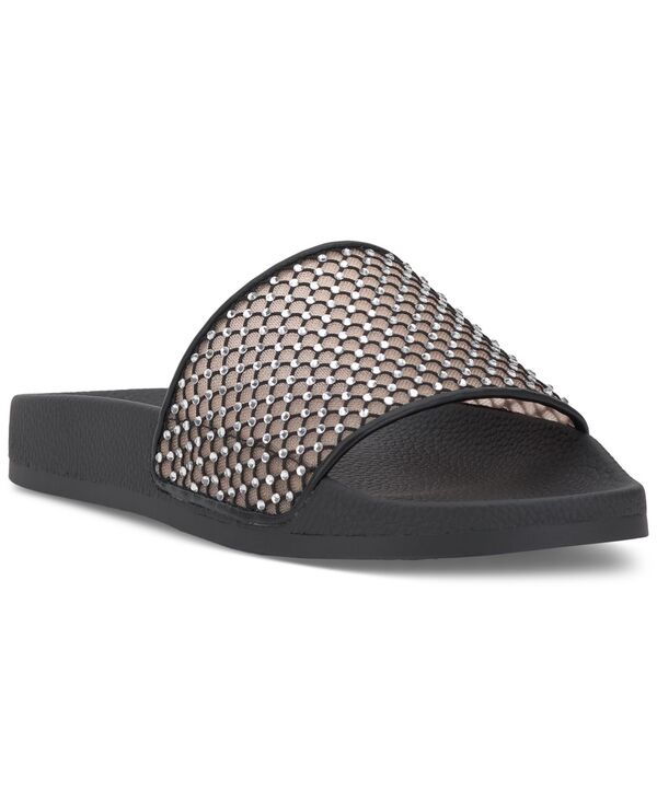 アイ.エヌ.シー インターナショナル コンセプト レディース シューズ サンダル I.N.C. International Concepts Women's Peymin Pool Slides Black Bling Mesh ブラック