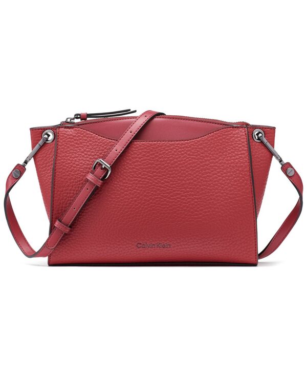 カルバンクライン レディース バッグ ショルダーバッグ Calvin Klein Garnet Adjustable Top Zipper Crossbody Cranberry