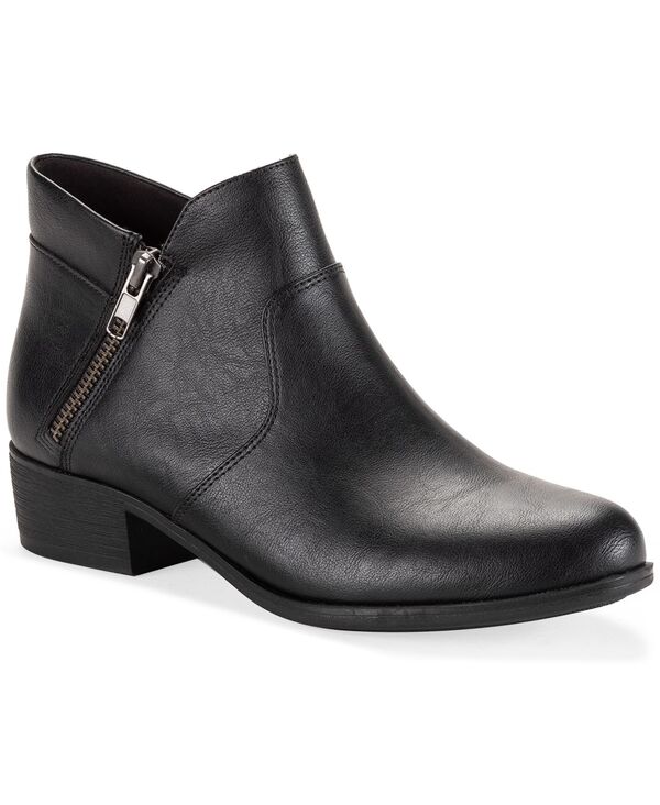 スタイルアンドコー レディース シューズ ブーツ・レインブーツ ヒール Style & Co Women's Ameliaa Block Heel Booties Black Beauty Smooth ブラック