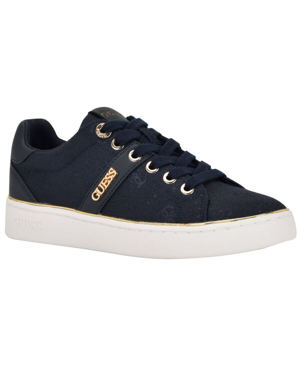 ゲス レディース シューズ スニーカー レース GUESS Women's Britz Low Profile Lace-Up Sneakers Navy Logo ネイビー