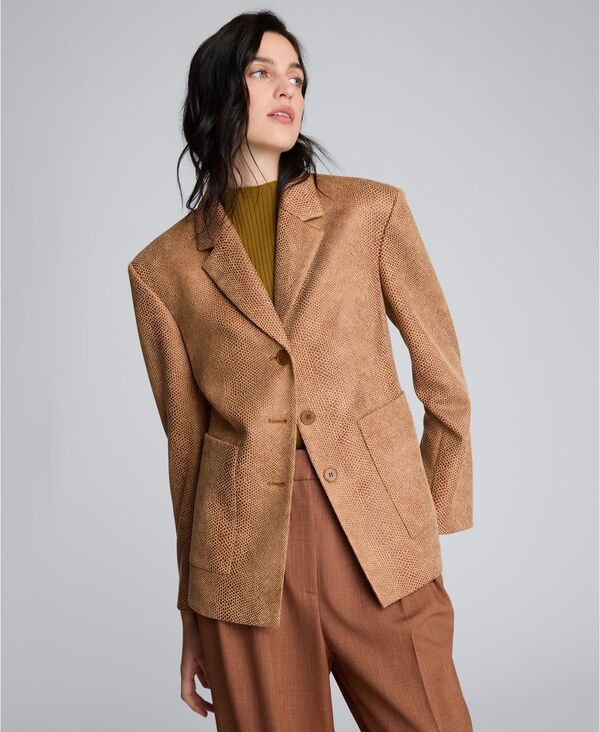 ケネスコール レディース アウター 上衣・上衣 スポーツジャケット Kenneth Cole Women\u0027s Notch Collar Blazer Rinch Umber コート・ジャケット-レディースファッション