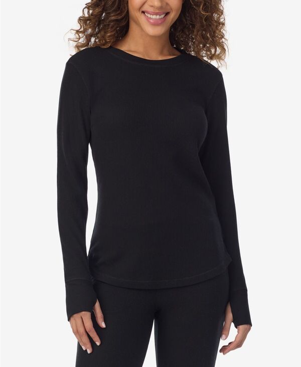 クドルドッズ レディース トップス シャツ プチ Cuddl Duds Petite Long Sleeve Top Black ブラック