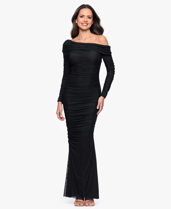 ベッツィアンドアダム レディース トップス ワンピース アシンメトリー プチ Betsy & Adam Petite Asymmetrical Dress Black ブラック