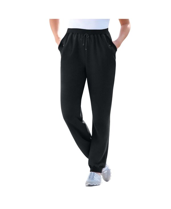 ウーマン ウィズイン レディース ボトムス カジュアルパンツ プラスサイズ パンツ スウェットパンツ フリース Woman Within Plus Size Within Better-Fleece Pull-On Jogger Sweatpants Black ブラック