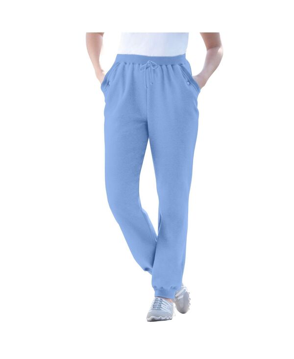 ウーマン ウィズイン レディース ボトムス カジュアルパンツ プラスサイズ パンツ スウェットパンツ フリース Woman Within Plus Size Within Better-Fleece Pull-On Jogger Sweatpants French blue ブルー