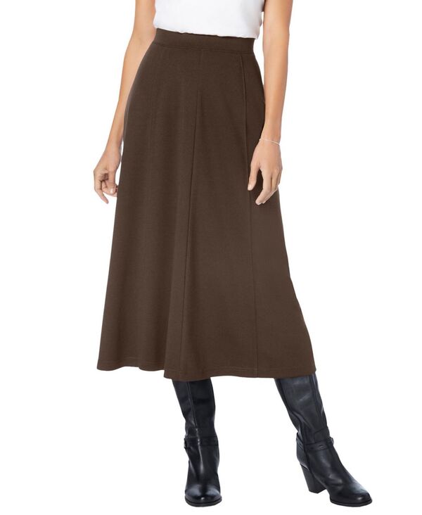 ウーマン ウィズイン レディース ボトムス スカート A ライン ニット Woman Within Women's Within Ponte Knit A-Line Skirt Chocolate チョコレート 9,086円