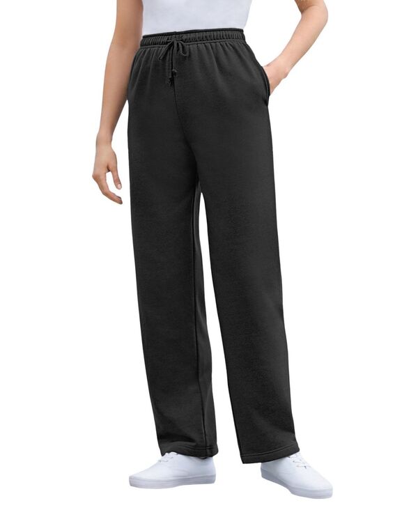 ウーマン ウィズイン レディース ボトムス カジュアルパンツ パンツ スウェットパンツ フリース Woman Within Women's Within Better-Fleece Pull-On Drawstring Sweatpants Black ブラック