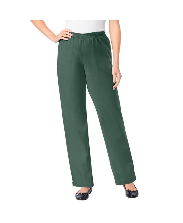 ウーマン ウィズイン レディース ボトムス デニムパンツ プチ デニム ジーンズ Woman Within Petite Within Fineline Stretch Denim Wide-Leg Pull-On Jeans Pine デニム
