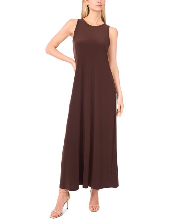 ヴィンスカムート レディース トップス ワンピース クルーネック マキシワンピース ノースリーブ マキシ Vince Camuto Women's Sleeveless Keyhole-Back Crewneck Maxi Dress Chocolate チョコレート｜ReVida 店