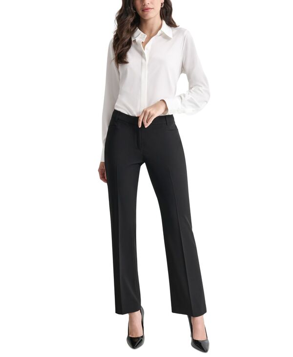 ダナ キャラン ニューヨーク レディース ボトムス カジュアルパンツ プチ パンツ DKNY Petite Modern-Fit Mid-Rise Wide-Leg Pants Black ブラック