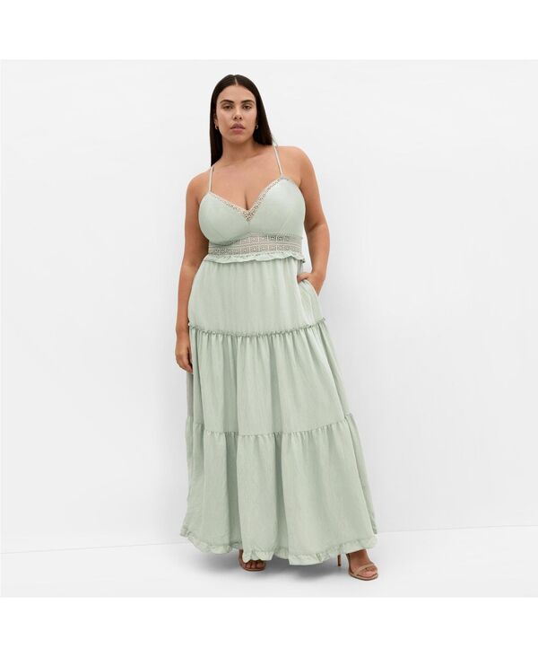 シティーシック レディース トップス ワンピース マキシワンピース マキシ CITY CHIC Women's Aura Maxi Dress Green グリーン
