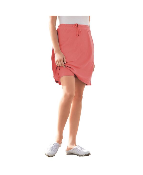 ウーマン ウィズイン レディース ボトムス スカート プラスサイズ ニット Woman Within Plus Size Within Sport Knit Skort Sweet coral コーラル