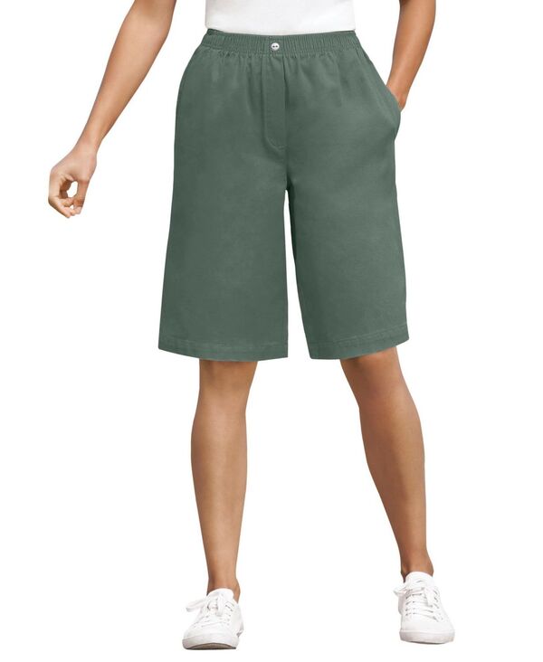 ウーマン ウィズイン レディース ボトムス ハーフパンツ・ショーツ コットン デニム Woman Within Women's Within 7-Day Elastic-Waist Cotton Denim Short Pine デニム