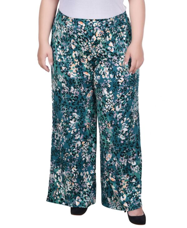 ニューヨークコレクション レディース ボトムス カジュアルパンツ ワイドレッグ プラスサイズ パンツ NY Collection Plus Size Wide Leg Pull On Pants Emerald エメラルド