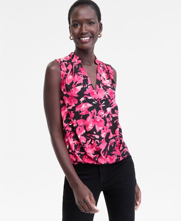 アイ.エヌ.シー インターナショナル コンセプト レディース トップス シャツ プリント I.N.C. International Concepts Women's Printed Surplice Tank Top Painted Garden