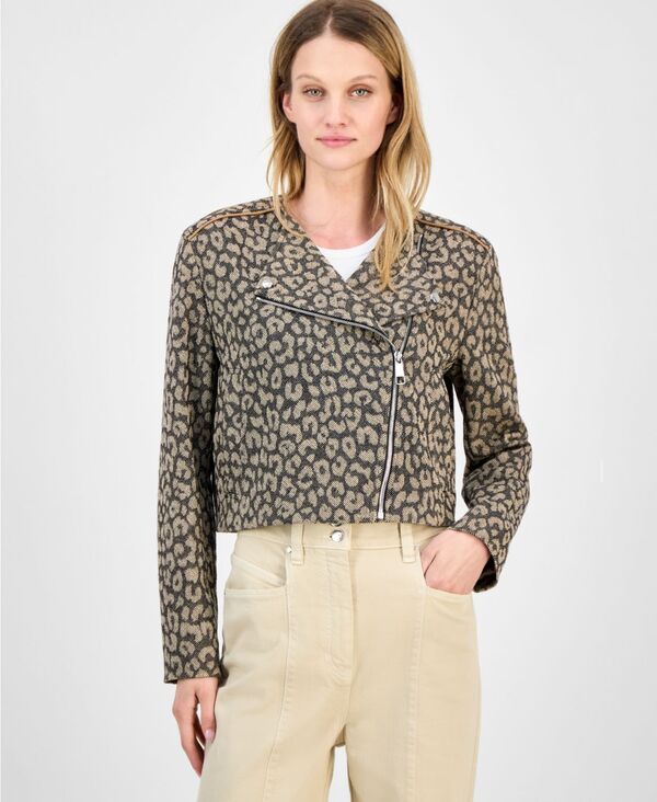 ボス オレンジ レディース アウター ジャケット・ブルゾン プリント ジャケット BOSS Orange Women's Leopard-Print Crop Jacket Leopard Multi マルチカラー