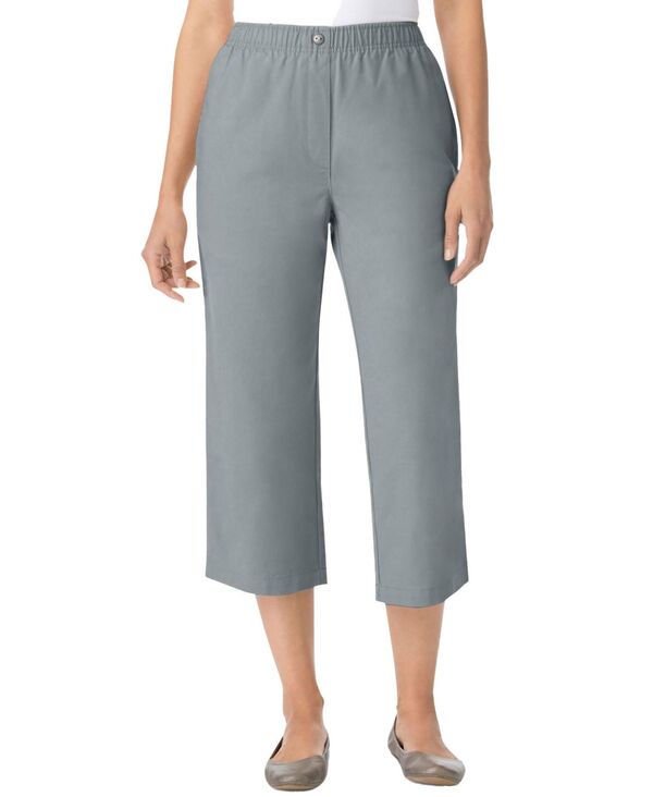 ウーマン ウィズイン レディース ボトムス カジュアルパンツ デニム キャップ Woman Within Women's Within 7-Day Denim Capri Gunmetal ガンメタル