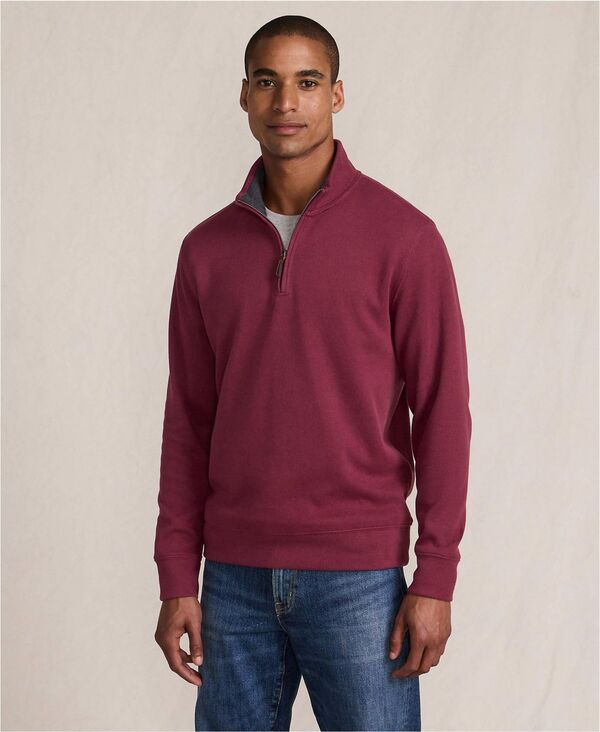 ランズ挙げ句の果て メンズ アウター 編み物・スウェーター ハーフジップ スウェーター Lands\u0027 End Men\u0027s Bedford Rib Quarter Zip Sweater Burgundy spritz バーガンディ