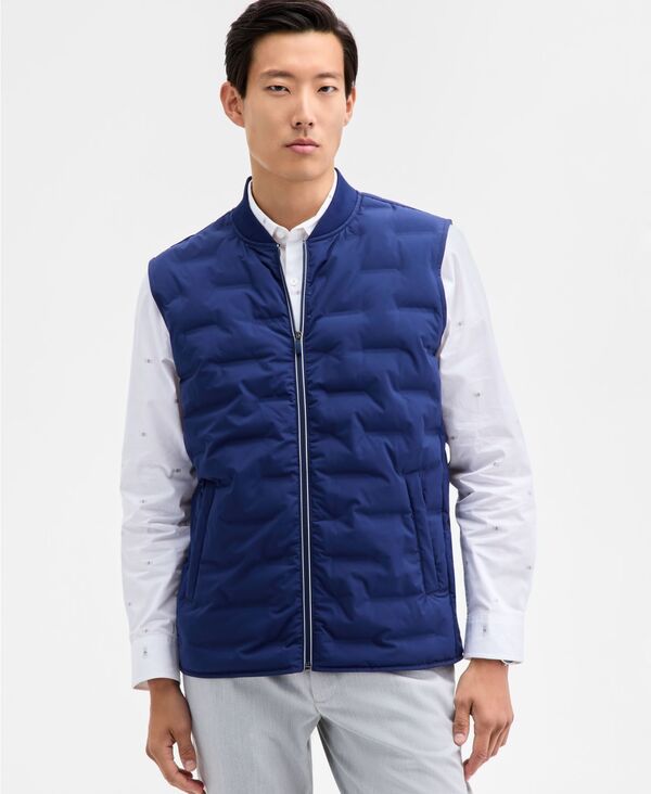 アルファニ メンズ トップス ベスト キルティング Alfani Men's Alfatech Quilted Zip-Front Vest Medieval Blue ブルー