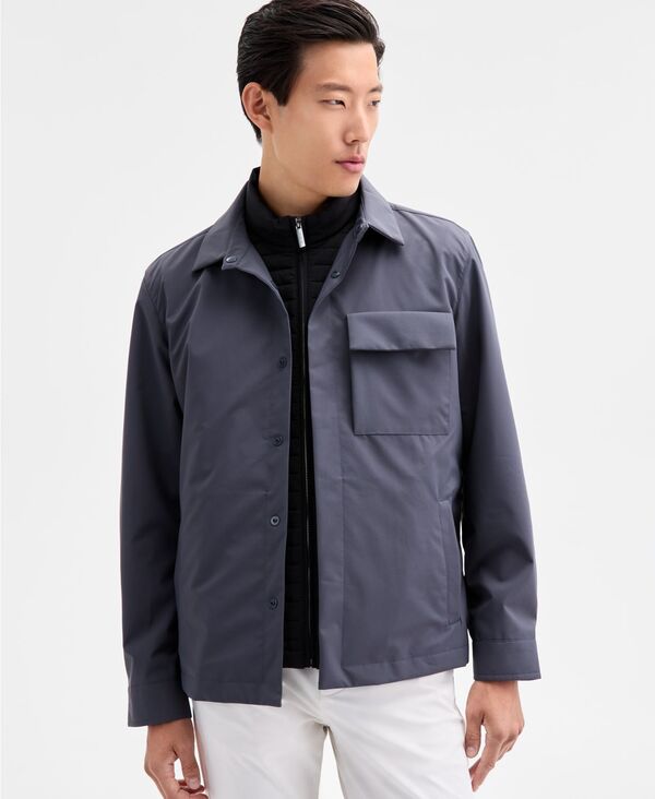 アルファニ メンズ アウター ジャケット・ブルゾン シャツ ジャケット Alfani Men's Alfatech Modular Snap-Front Sport Shirt Jacket Ebony