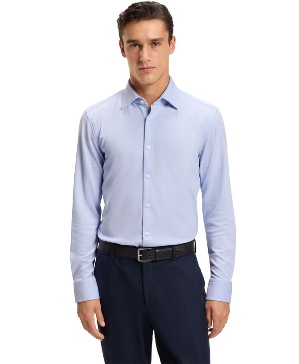 ヒューゴボス メンズ トップス シャツ コットン Hugo Boss Men's Cotton Blend Slim-Fit Dress Shirt Open Blue ブルー