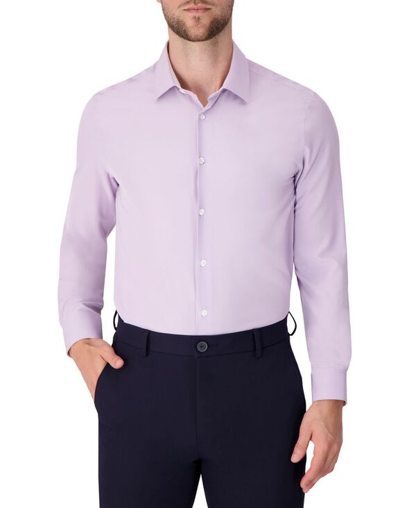 レポートコレクション メンズ トップス シャツ Report Collection Men's Long Sleeve 4-Way Solid Woven Dress Shirt Lavender ラベンダー｜ReVida 店