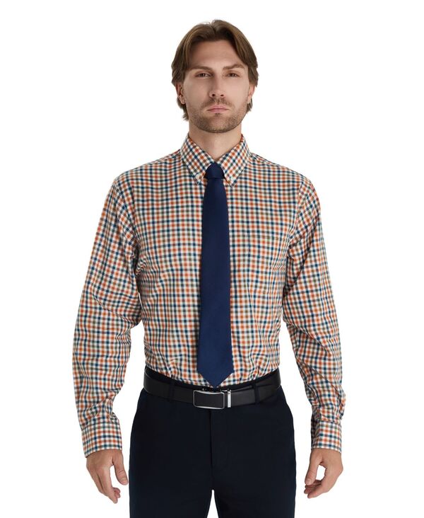 クラブルーム メンズ トップス シャツ Club Room Men's Fashion Plaid Pattern Poplin Shirt Brick チェック｜ReVida 店