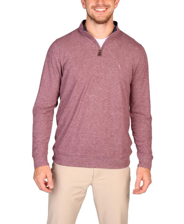 テーラーバード メンズ アウター ニット・セーター ハーフジップ Tailorbyrd Brushed Mlange Super Soft Quarter Zip Heather plum ヘザー