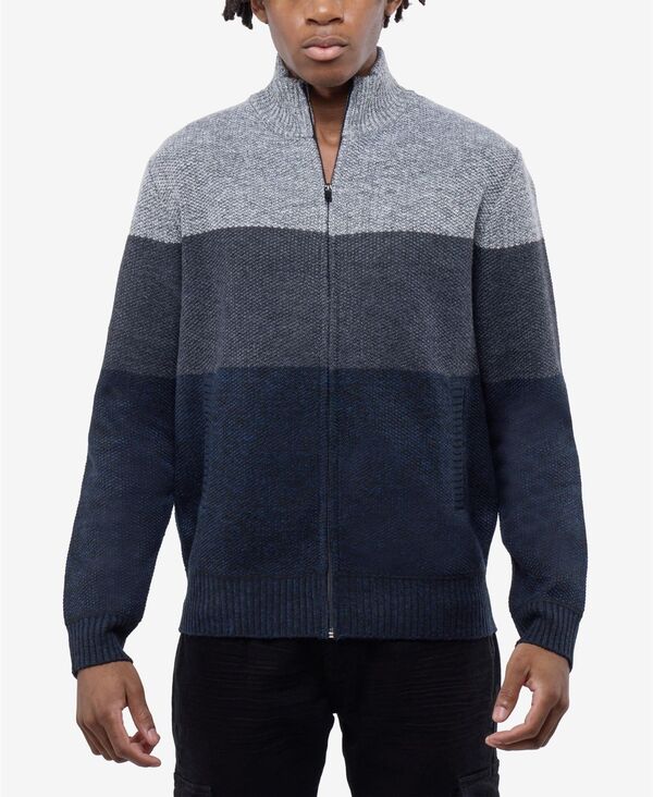 カルチュラ メンズ アウター ニット・セーター モックネック セーター フリース CULTURA Men's Full Zip Mock Neck Sweater With Fleece Lining Midnight/heather charcoal チャコール｜ReVida 店 9,225円