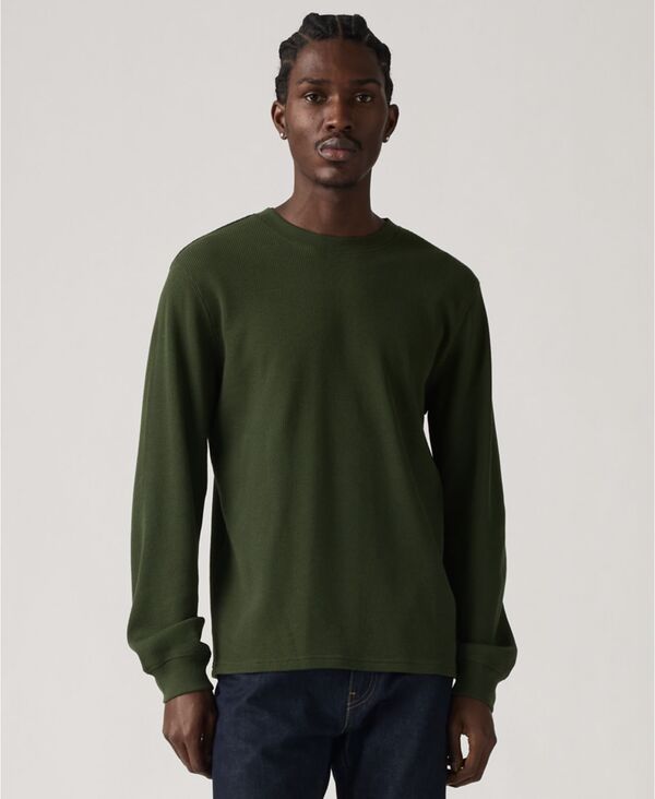 リーバイス メンズ トップス シャツ Tシャツ ニット Levi's Men's Waffle Knit Thermal Long Sleeve T-Shirt Duffel Bag